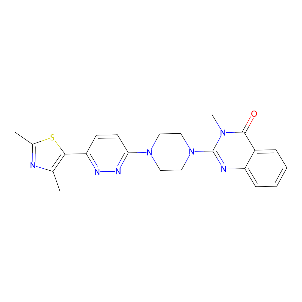 2-{4-[6-(2,4-Dimethyl-1,3-thiazol-5-yl)pyridazin-3-yl]piperazin-1-yl}-3-methyl-3,4-dihydroquinazolin-4-one molecular structure, CAS 2640822-34-8
