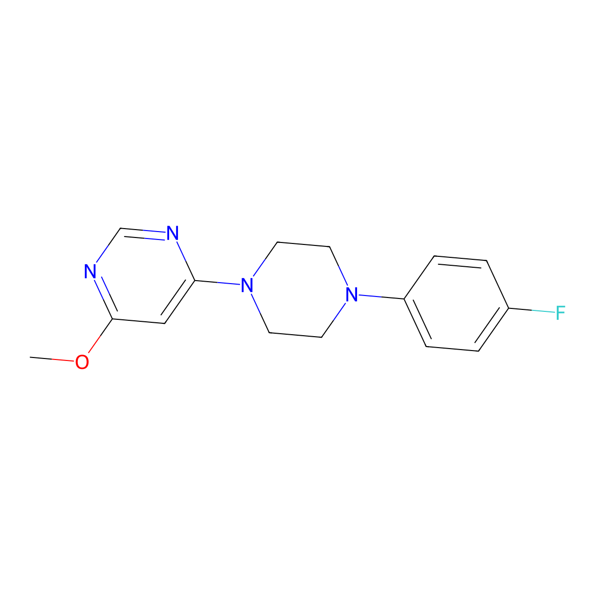 4-[4-(4-Fluorophenyl)piperazin-1-yl]-6-methoxypyrimidine molecular structure, CAS 2640822-37-1