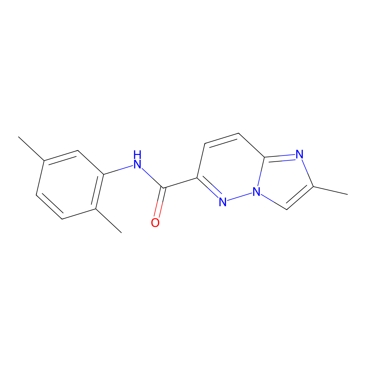 N-(2,5-dimethylphenyl)-2-methylimidazo[1,2-b]pyridazine-6-carboxamide molecular structure, CAS 2640822-39-3