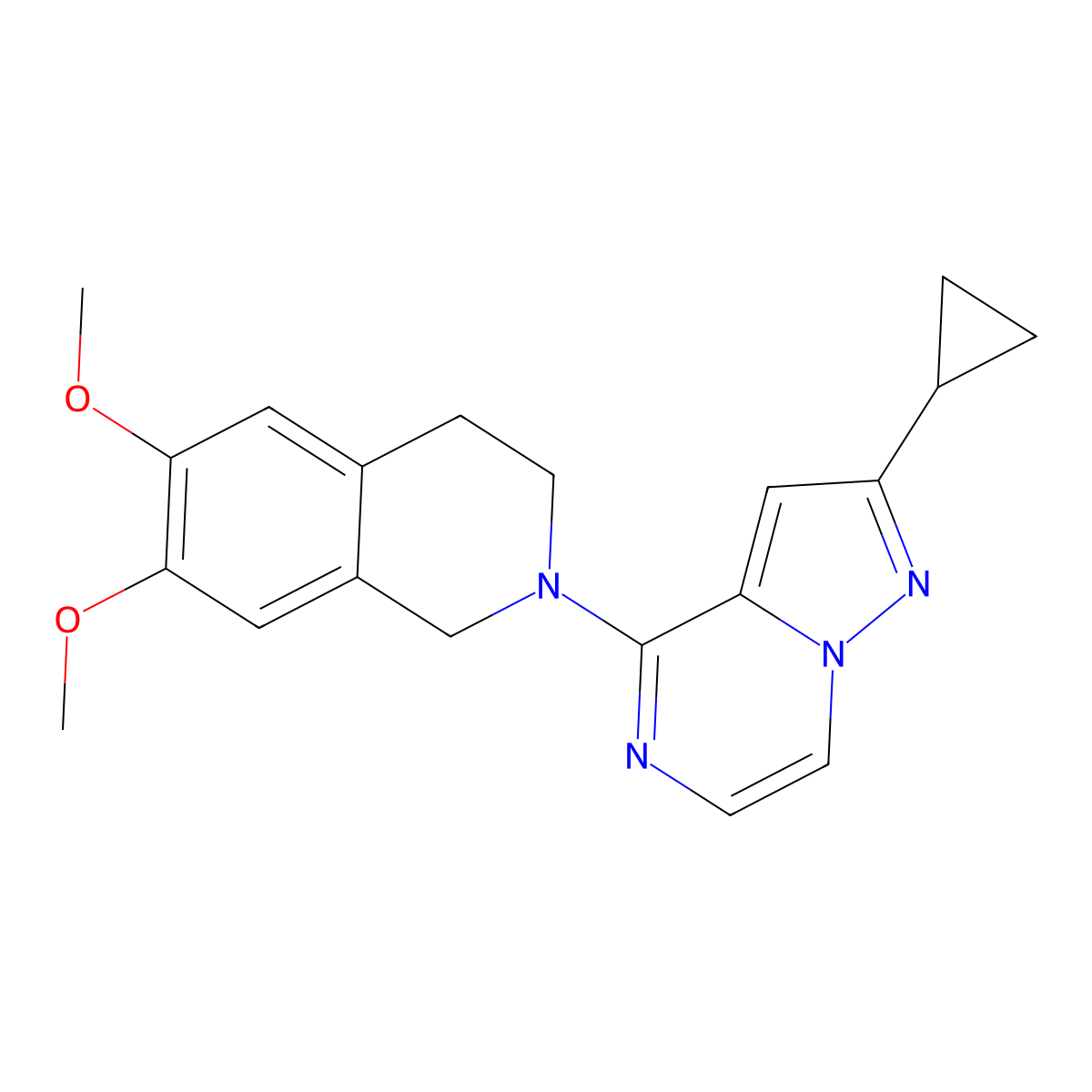 2-{2-Cyclopropylpyrazolo[1,5-a]pyrazin-4-yl}-6,7-dimethoxy-1,2,3,4-tetrahydroisoquinoline molecular structure, CAS 2640822-43-9