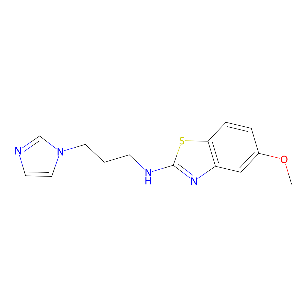 N-[3-(1H-imidazol-1-yl)propyl]-5-methoxy-1,3-benzothiazol-2-amine molecular structure, CAS 2640822-53-1