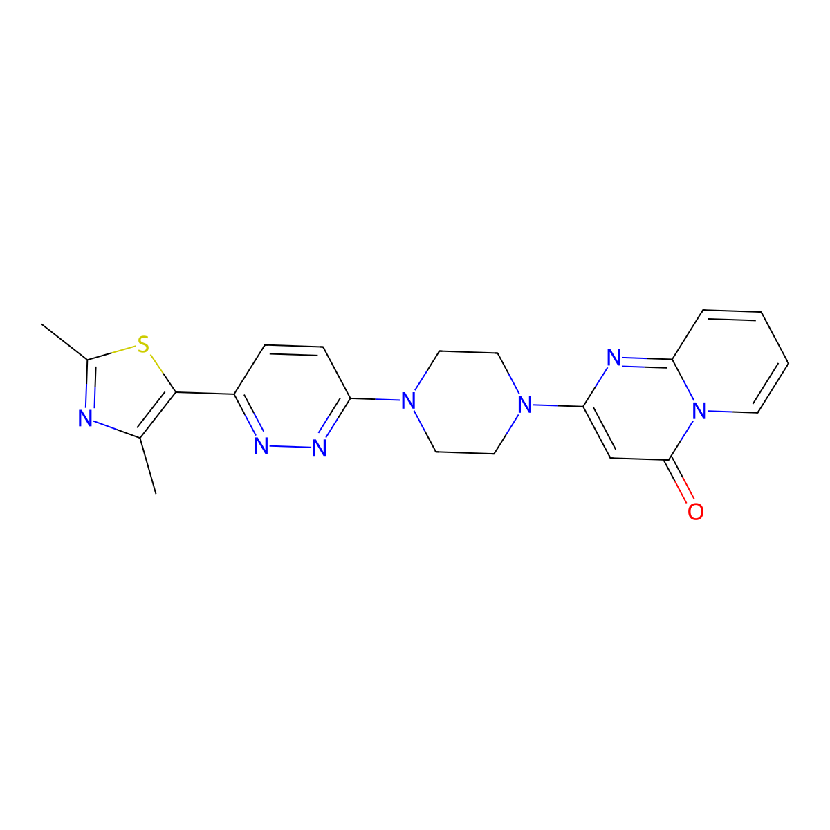 2-{4-[6-(2,4-dimethyl-1,3-thiazol-5-yl)pyridazin-3-yl]piperazin-1-yl}-4H-pyrido[1,2-a]pyrimidin-4-one molecular structure, CAS 2640822-56-4