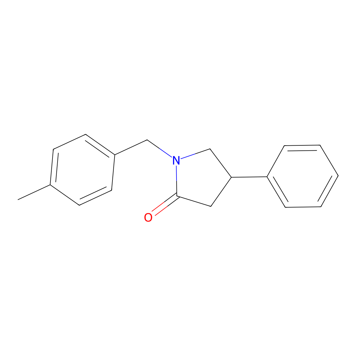 1-[(4-Methylphenyl)methyl]-4-phenylpyrrolidin-2-one molecular structure, CAS 2640822-61-1
