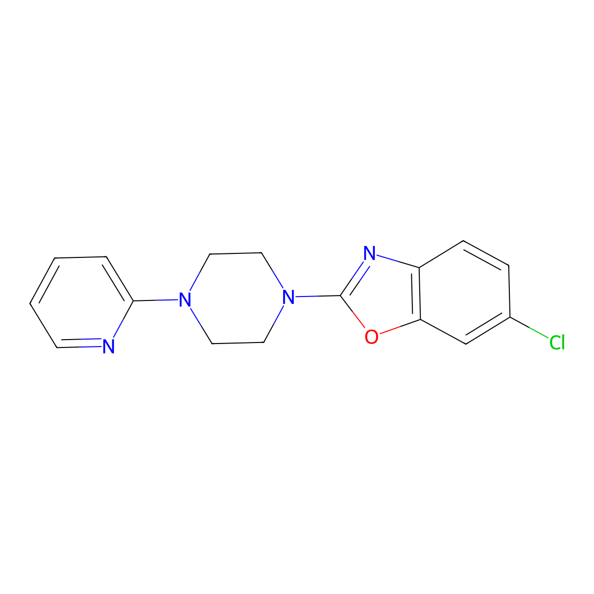 6-Chloro-2-[4-(pyridin-2-yl)piperazin-1-yl]-1,3-benzoxazole molecular structure, CAS 2640822-79-1