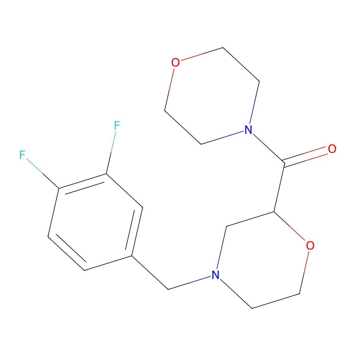 4-[(3,4-Difluorophenyl)methyl]-2-(morpholine-4-carbonyl)morpholine molecular structure, CAS 2640822-93-9