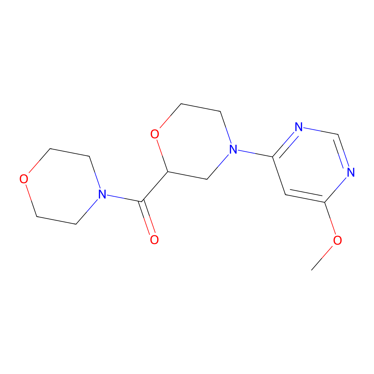 4-(6-Methoxypyrimidin-4-yl)-2-(morpholine-4-carbonyl)morpholine molecular structure, CAS 2640822-96-2