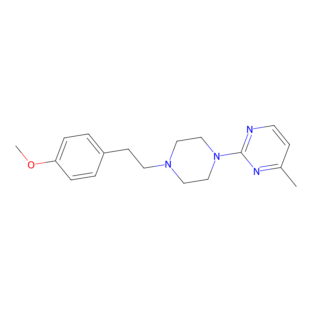 2-{4-[2-(4-Methoxyphenyl)ethyl]piperazin-1-yl}-4-methylpyrimidine molecular structure, CAS 2640823-04-5