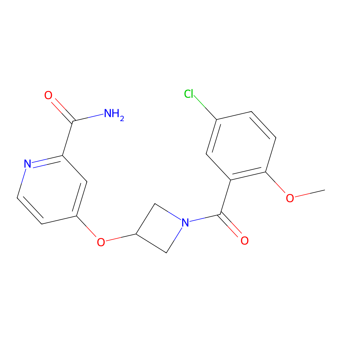 4-{[1-(5-Chloro-2-methoxybenzoyl)azetidin-3-yl]oxy}pyridine-2-carboxamide molecular structure, CAS 2640828-56-2