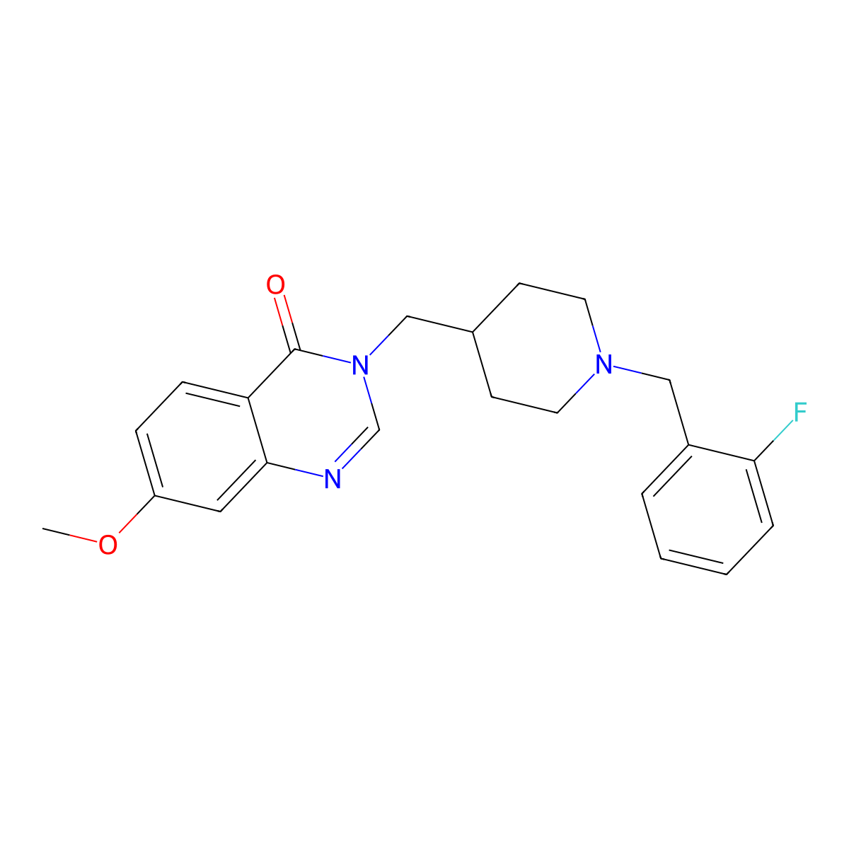 3-({1-[(2-Fluorophenyl)methyl]piperidin-4-yl}methyl)-7-methoxy-3,4-dihydroquinazolin-4-one molecular structure, CAS 2640828-61-9