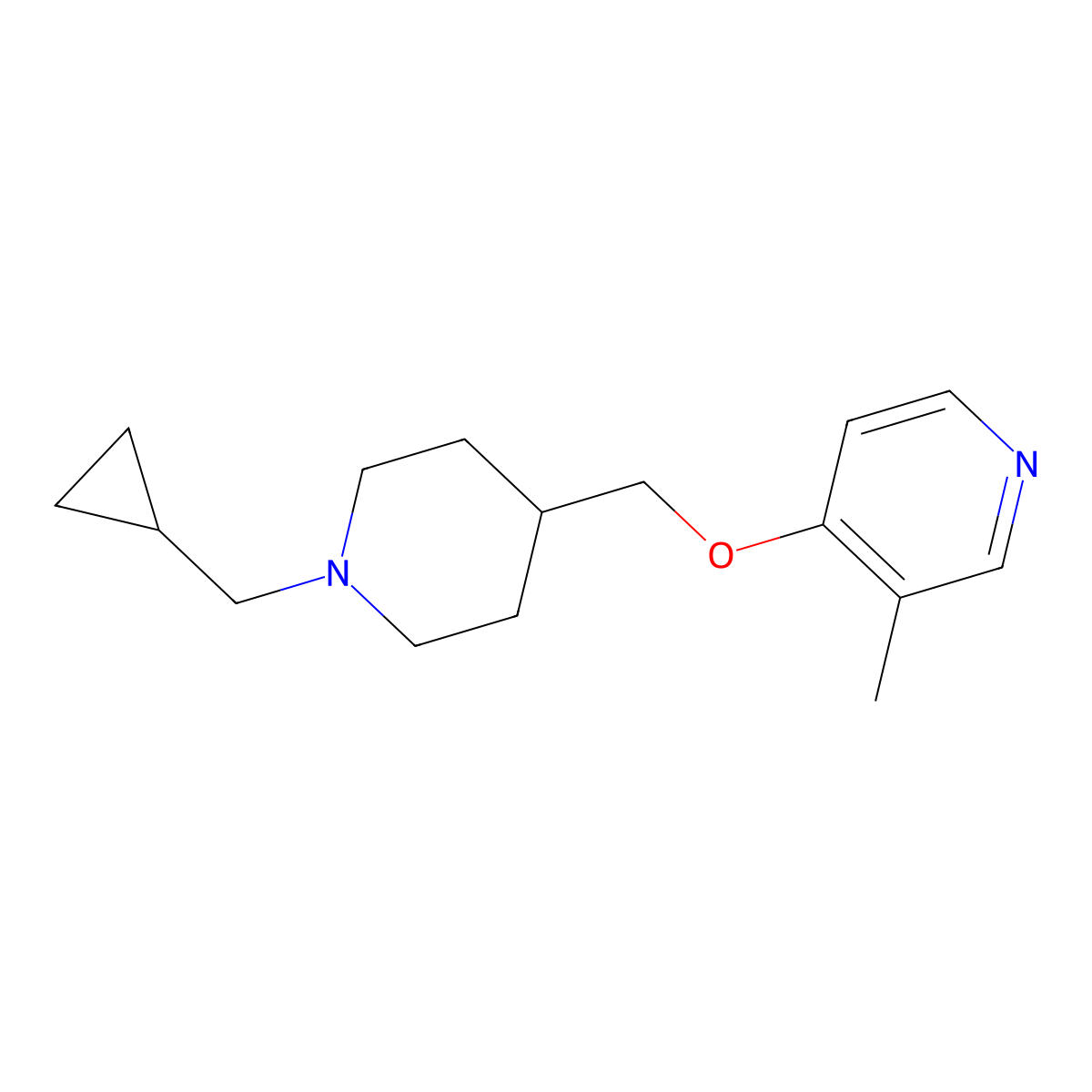 4-{[1-(Cyclopropylmethyl)piperidin-4-yl]methoxy}-3-methylpyridine molecular structure, CAS 2640828-74-4