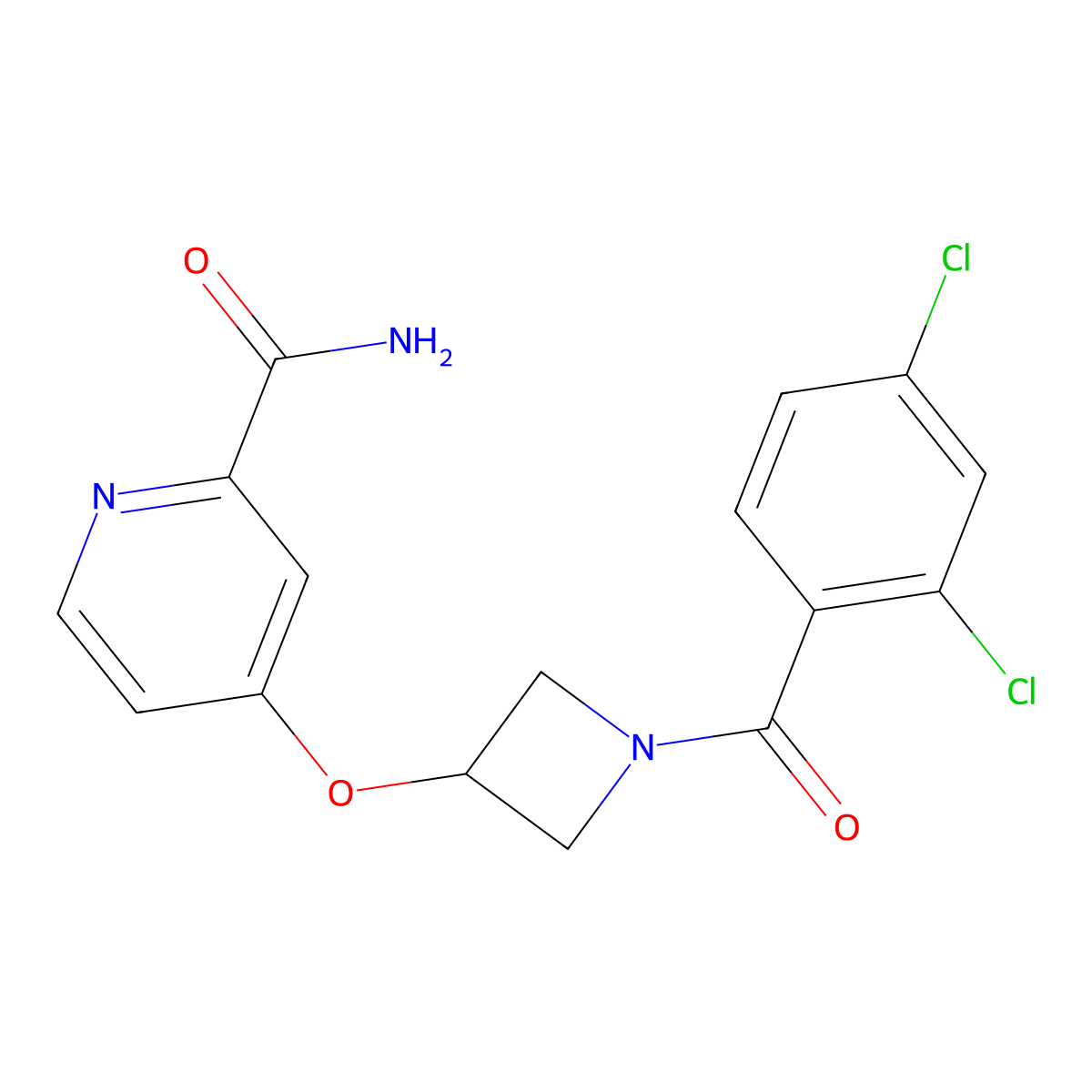 4-{[1-(2,4-Dichlorobenzoyl)azetidin-3-yl]oxy}pyridine-2-carboxamide molecular structure, CAS 2640828-78-8