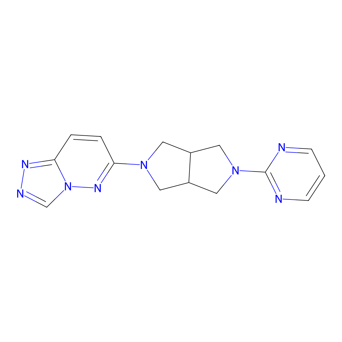 2-(5-{[1,2,4]Triazolo[4,3-b]pyridazin-6-yl}-octahydropyrrolo[3,4-c]pyrrol-2-yl)pyrimidine molecular structure, CAS 2640828-94-8