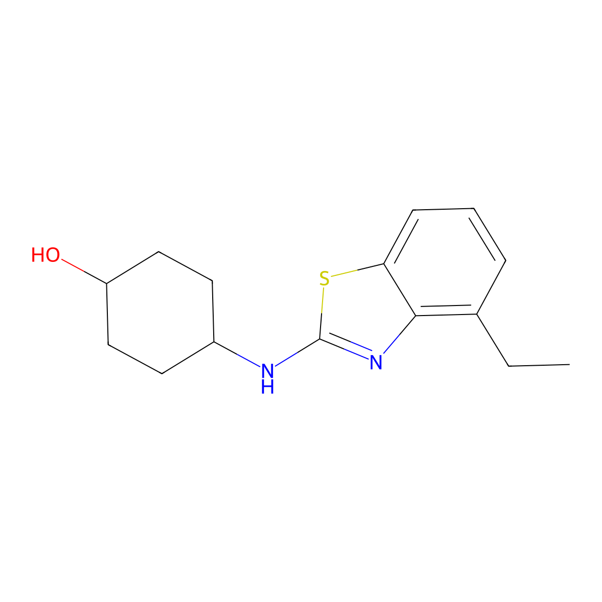 4-[(4-Ethyl-1,3-benzothiazol-2-yl)amino]cyclohexan-1-ol molecular structure, CAS 2640829-01-0