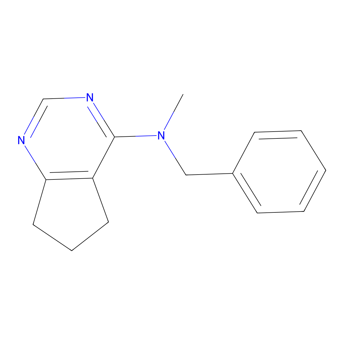 N-benzyl-N-methyl-5H,6H,7H-cyclopenta[d]pyrimidin-4-amine molecular structure, CAS 2640829-05-4