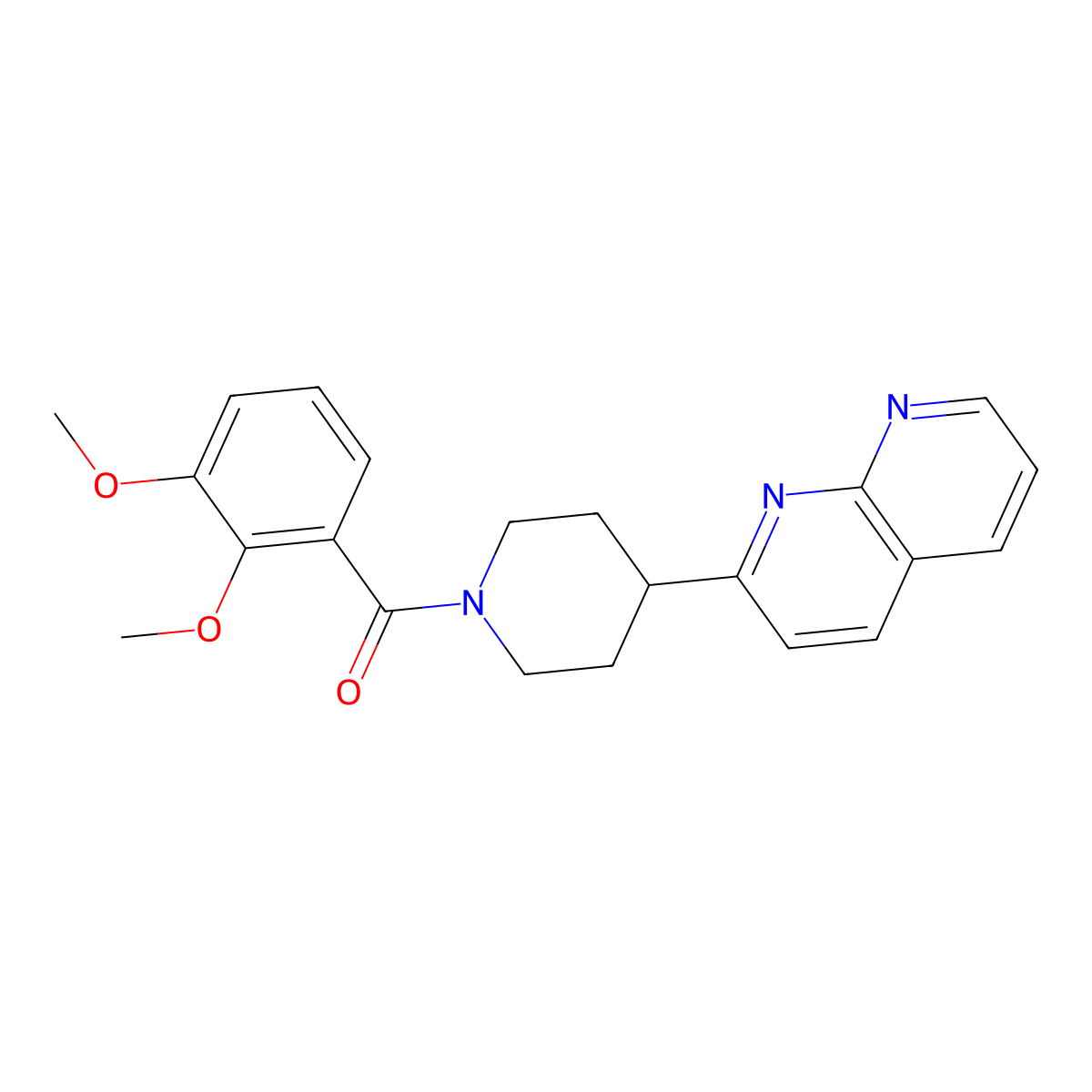 2-[1-(2,3-Dimethoxybenzoyl)piperidin-4-yl]-1,8-naphthyridine molecular structure, CAS 2640829-14-5