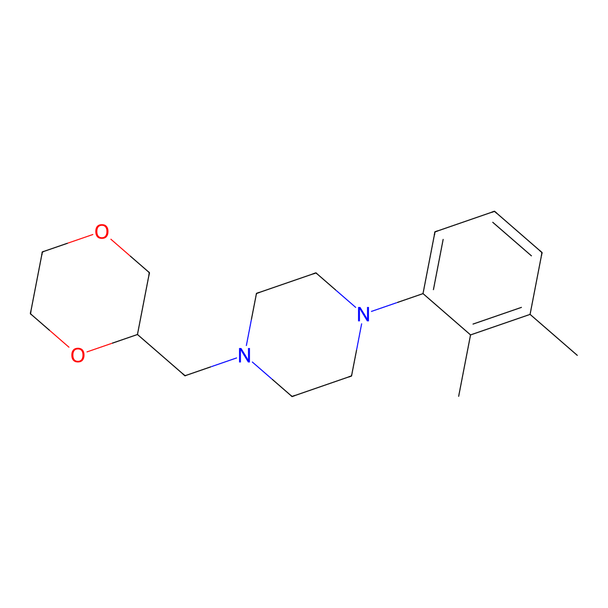 1-(2,3-Dimethylphenyl)-4-[(1,4-dioxan-2-yl)methyl]piperazine molecular structure, CAS 2640829-18-9