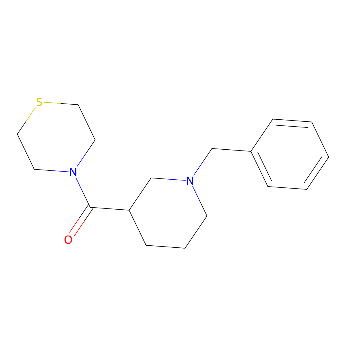 4-(1-Benzylpiperidine-3-carbonyl)thiomorpholine molecular structure, CAS 2640829-28-1