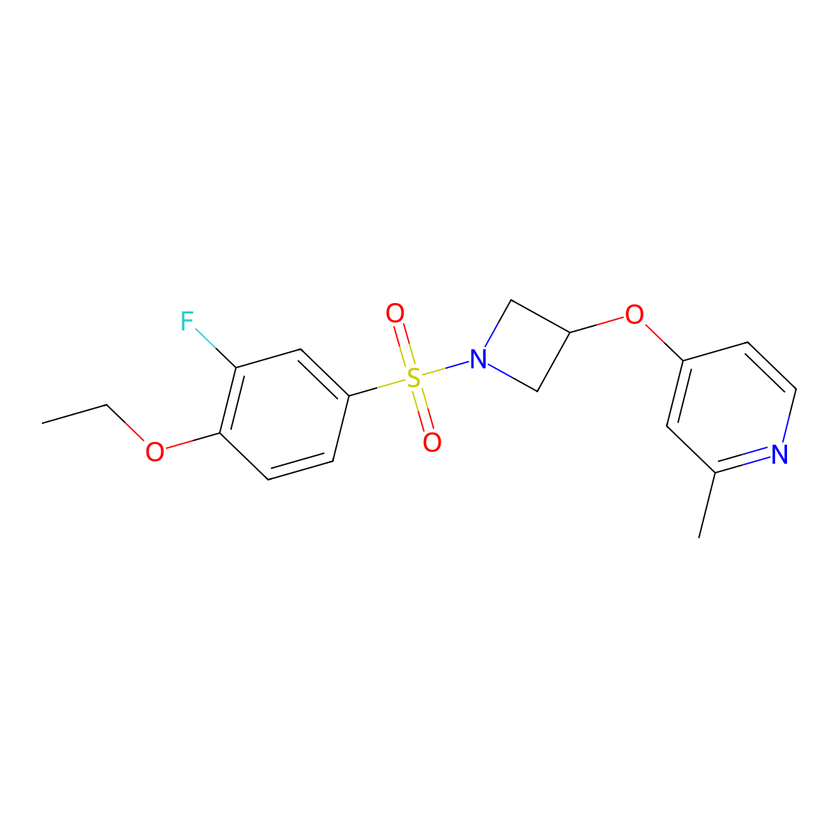 4-{[1-(4-Ethoxy-3-fluorobenzenesulfonyl)azetidin-3-yl]oxy}-2-methylpyridine molecular structure, CAS 2640829-30-5