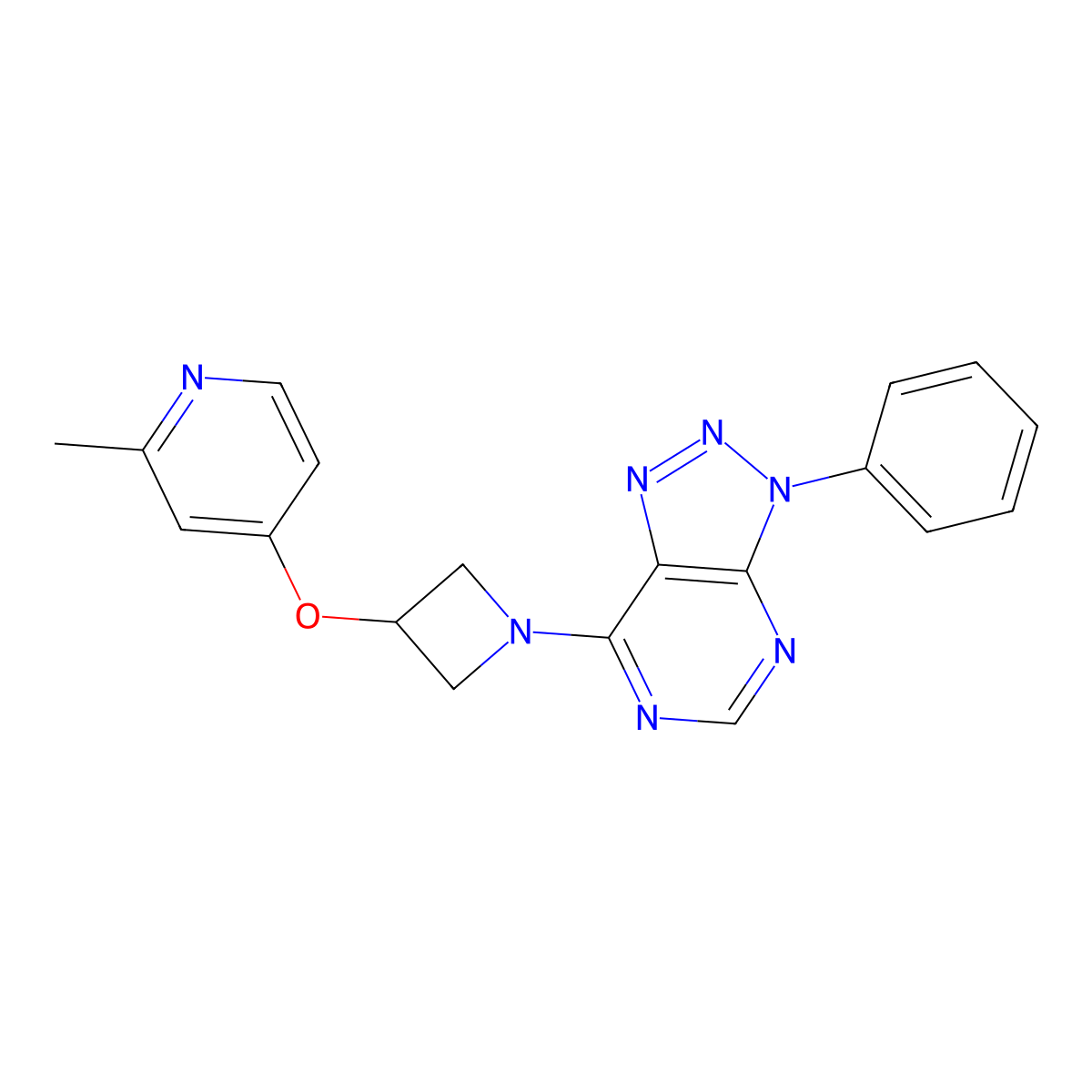 2-methyl-4-[(1-{3-phenyl-3H-[1,2,3]triazolo[4,5-d]pyrimidin-7-yl}azetidin-3-yl)oxy]pyridine molecular structure, CAS 2640829-61-2