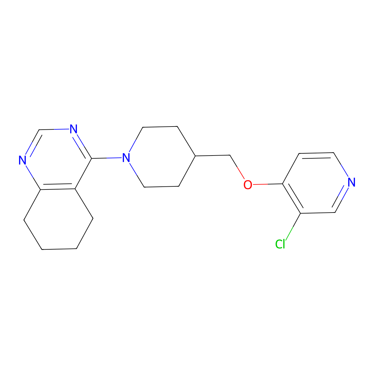 4-(4-{[(3-Chloropyridin-4-yl)oxy]methyl}piperidin-1-yl)-5,6,7,8-tetrahydroquinazoline molecular structure, CAS 2640829-72-5