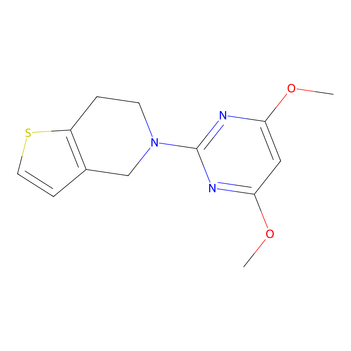 4,6-dimethoxy-2-{4H,5H,6H,7H-thieno[3,2-c]pyridin-5-yl}pyrimidine molecular structure, CAS 2640830-08-4