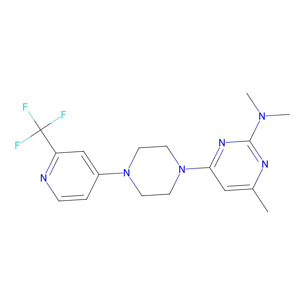 N,N,4-trimethyl-6-{4-[2-(trifluoromethyl)pyridin-4-yl]piperazin-1-yl}pyrimidin-2-amine molecular structure, CAS 2640830-29-9