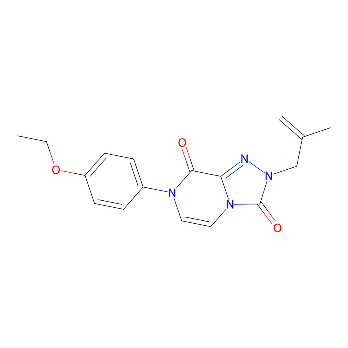 7-(4-ethoxyphenyl)-2-(2-methylprop-2-en-1-yl)-2H,3H,7H,8H-[1,2,4]triazolo[4,3-a]pyrazine-3,8-dione molecular structure, CAS 2640830-38-0