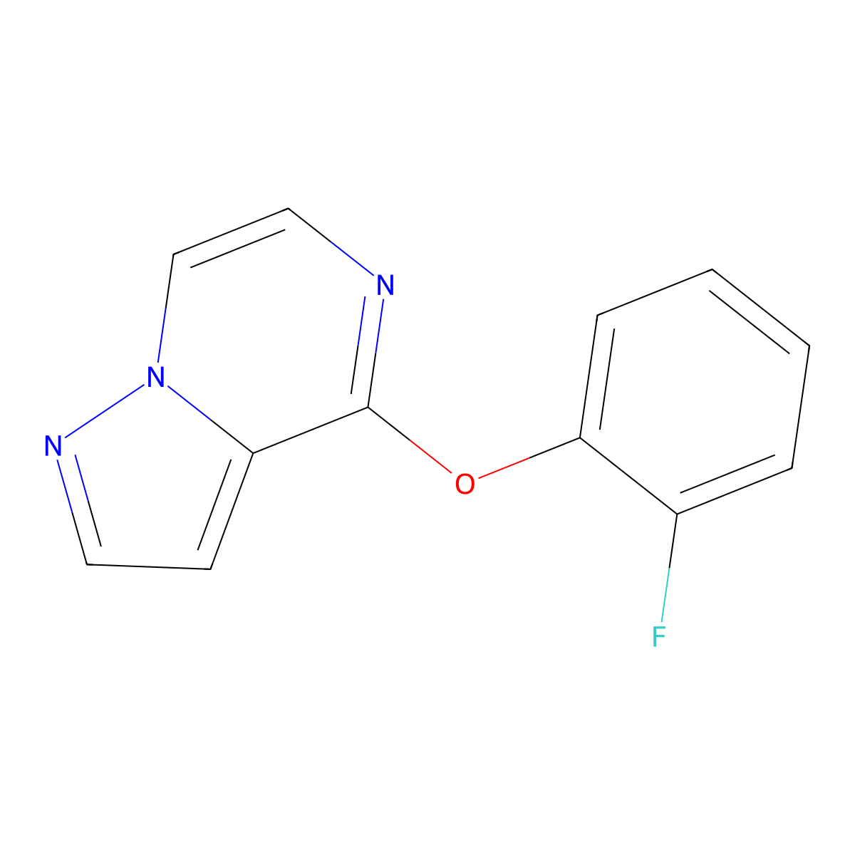4-(2-Fluorophenoxy)pyrazolo[1,5-a]pyrazine molecular structure, CAS 2640830-40-4