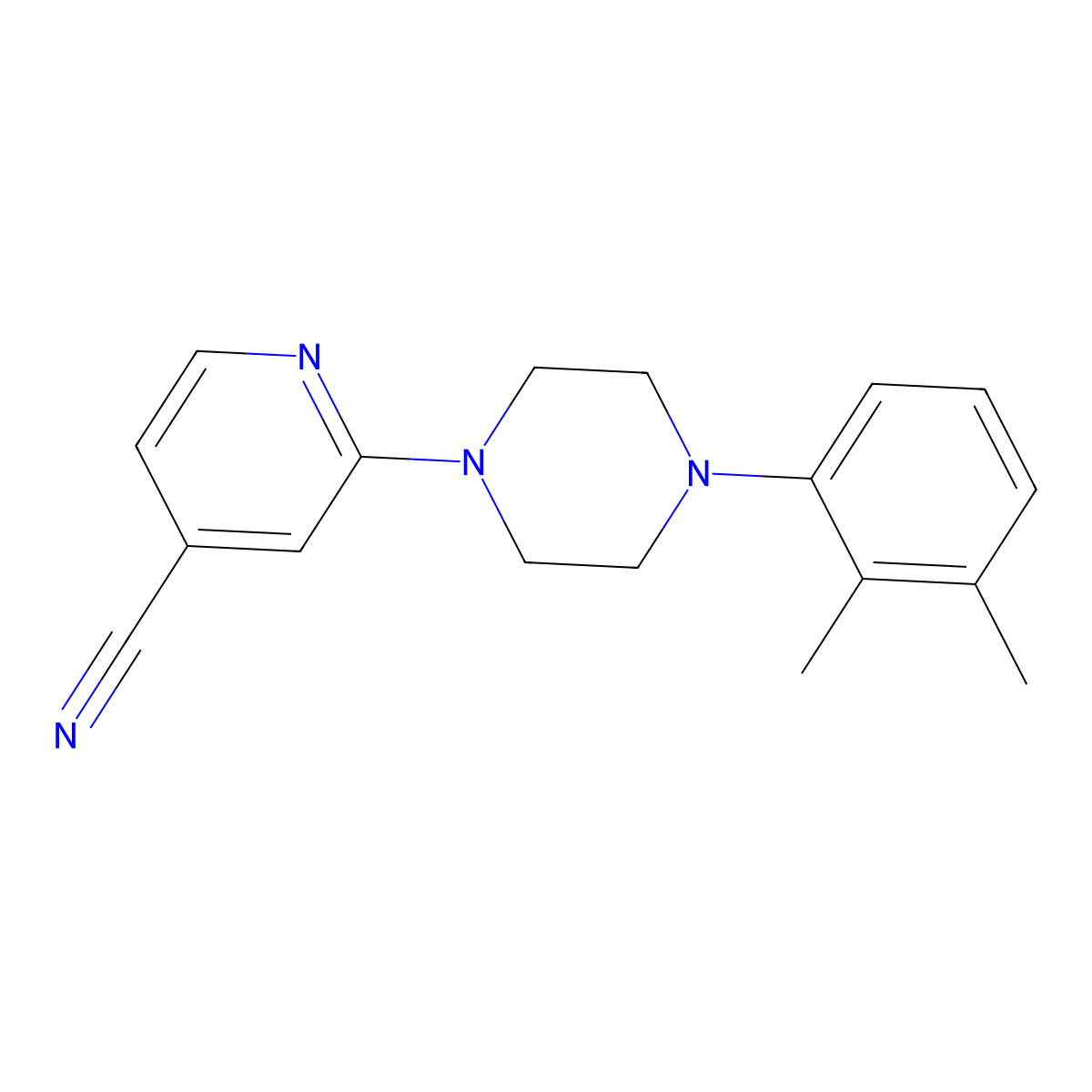 2-[4-(2,3-Dimethylphenyl)piperazin-1-yl]pyridine-4-carbonitrile molecular structure, CAS 2640830-62-0