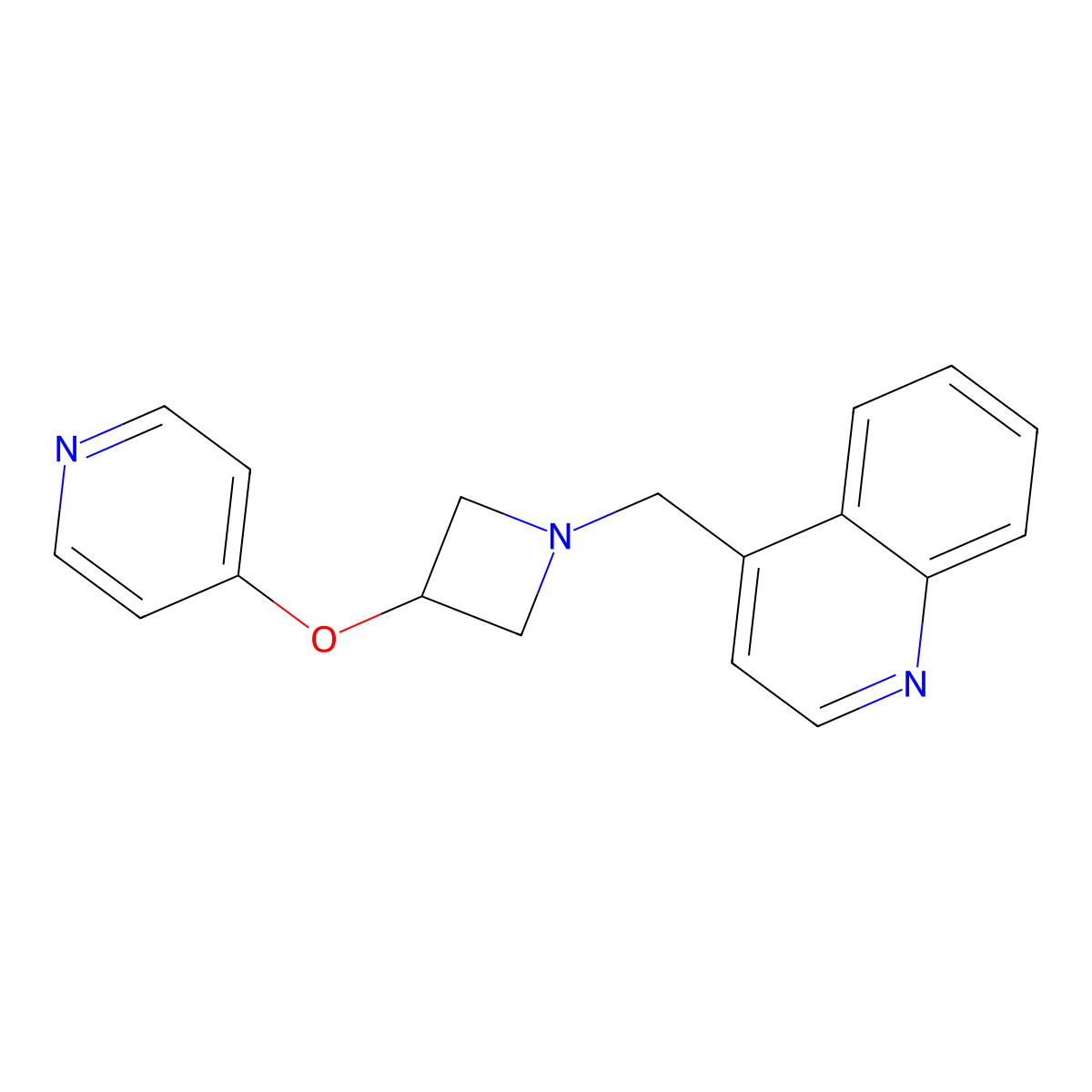 4-{[3-(Pyridin-4-yloxy)azetidin-1-yl]methyl}quinoline molecular structure, CAS 2640830-82-4