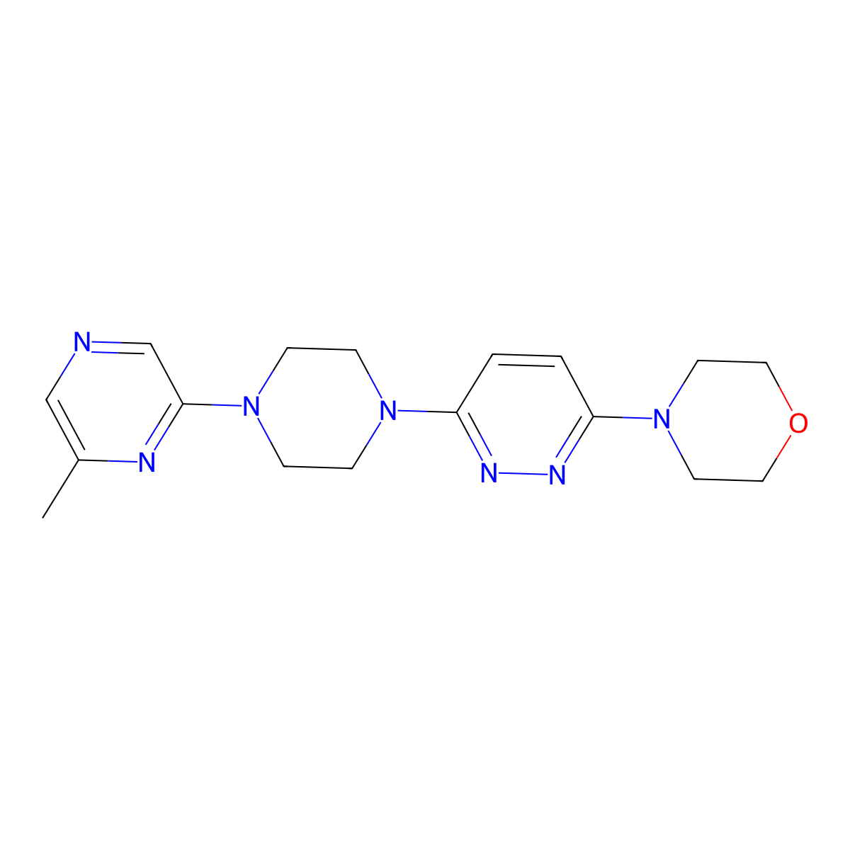 4-{6-[4-(6-Methylpyrazin-2-yl)piperazin-1-yl]pyridazin-3-yl}morpholine molecular structure, CAS 2640834-92-8
