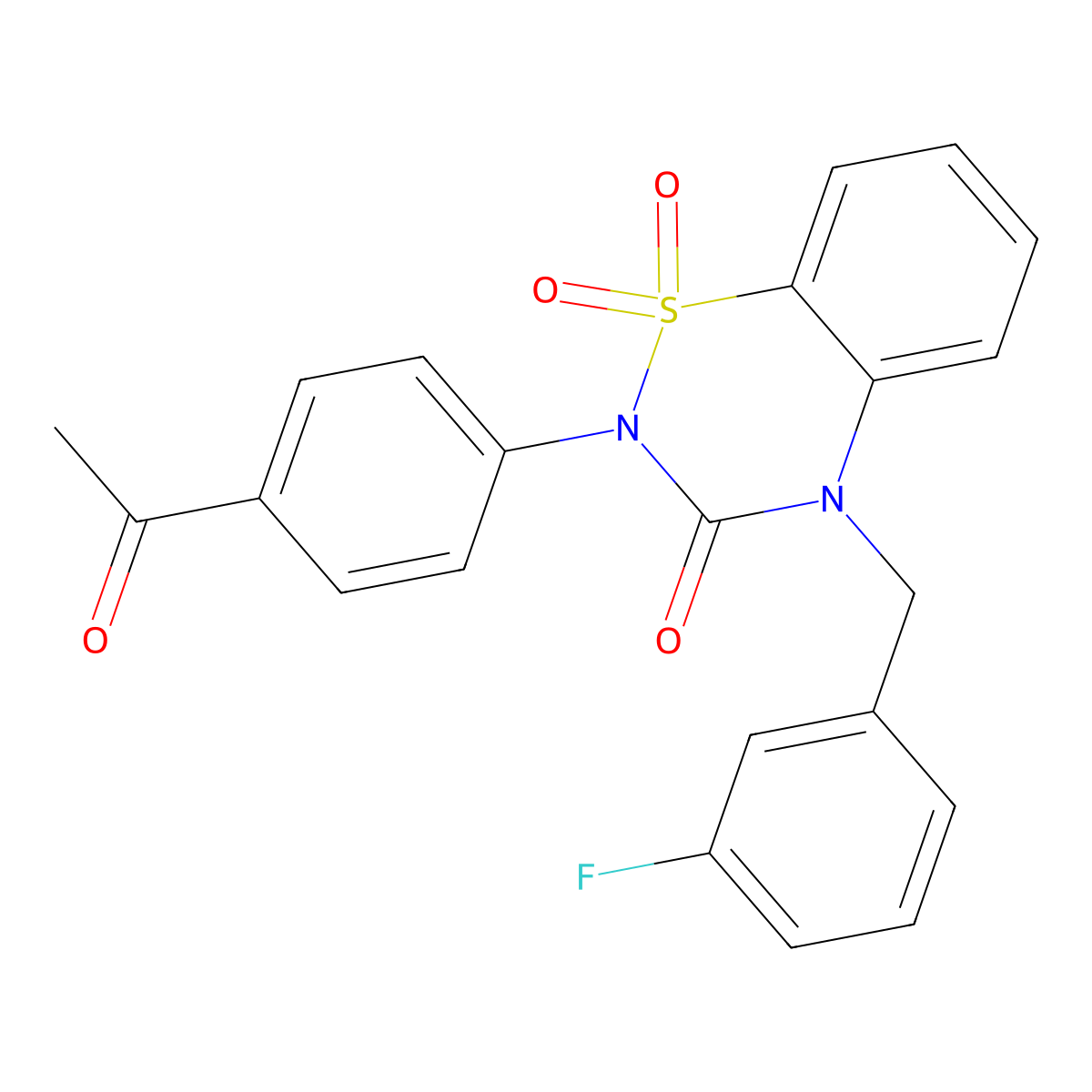 2-(4-Acetylphenyl)-4-[(3-fluorophenyl)methyl]-1,1-dioxo-1lambda6,2,4-benzothiadiazin-3-one molecular structure, CAS 2640835-02-3