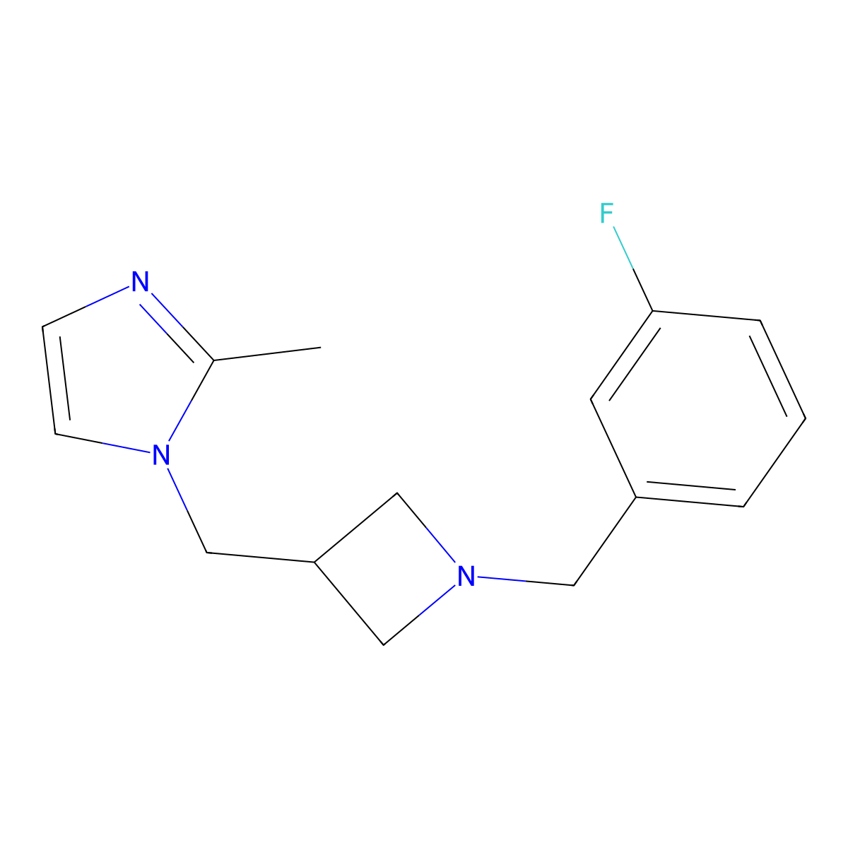 1-({1-[(3-fluorophenyl)methyl]azetidin-3-yl}methyl)-2-methyl-1H-imidazole molecular structure, CAS 2640835-07-8
