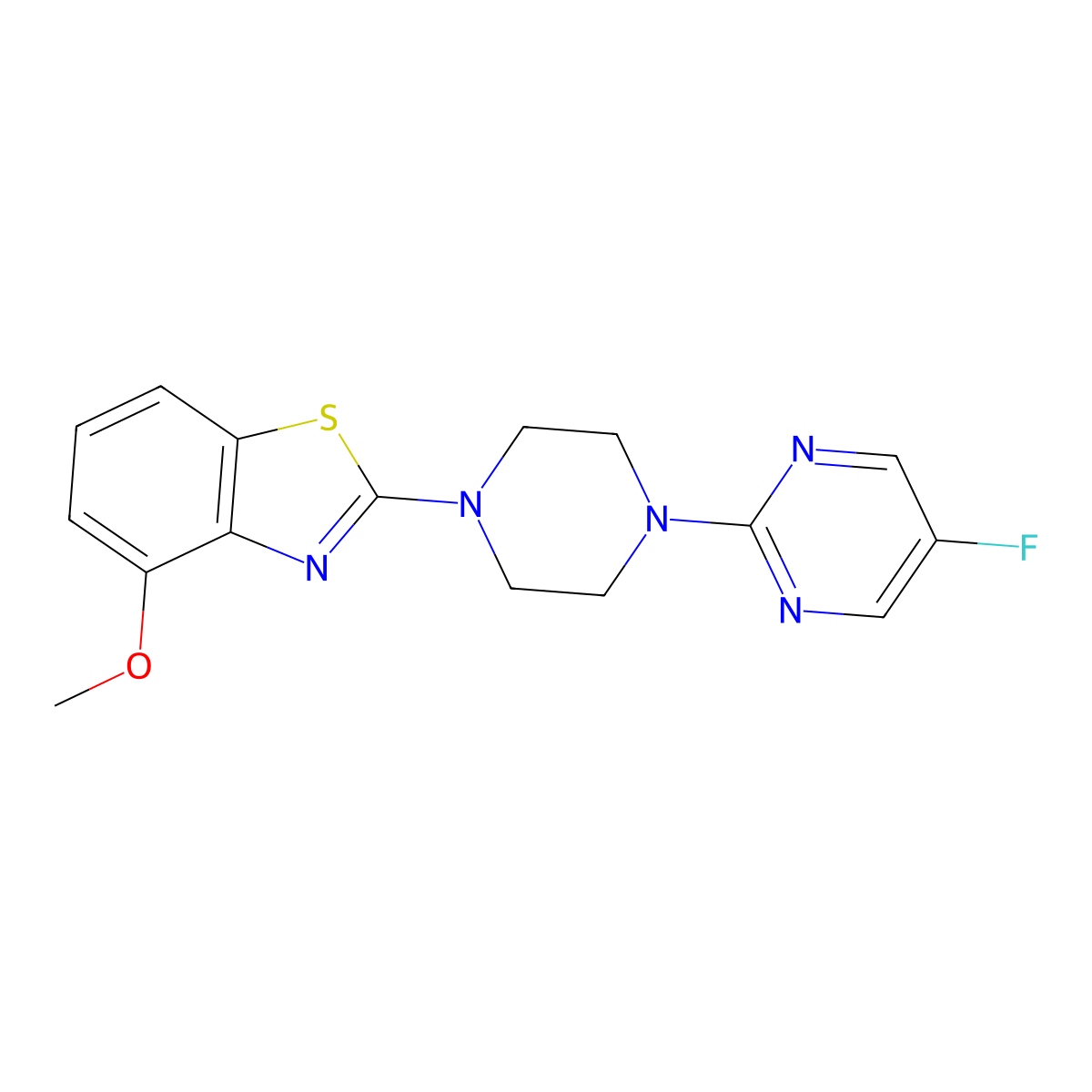 2-[4-(5-Fluoropyrimidin-2-yl)piperazin-1-yl]-4-methoxy-1,3-benzothiazole molecular structure, CAS 2640835-23-8