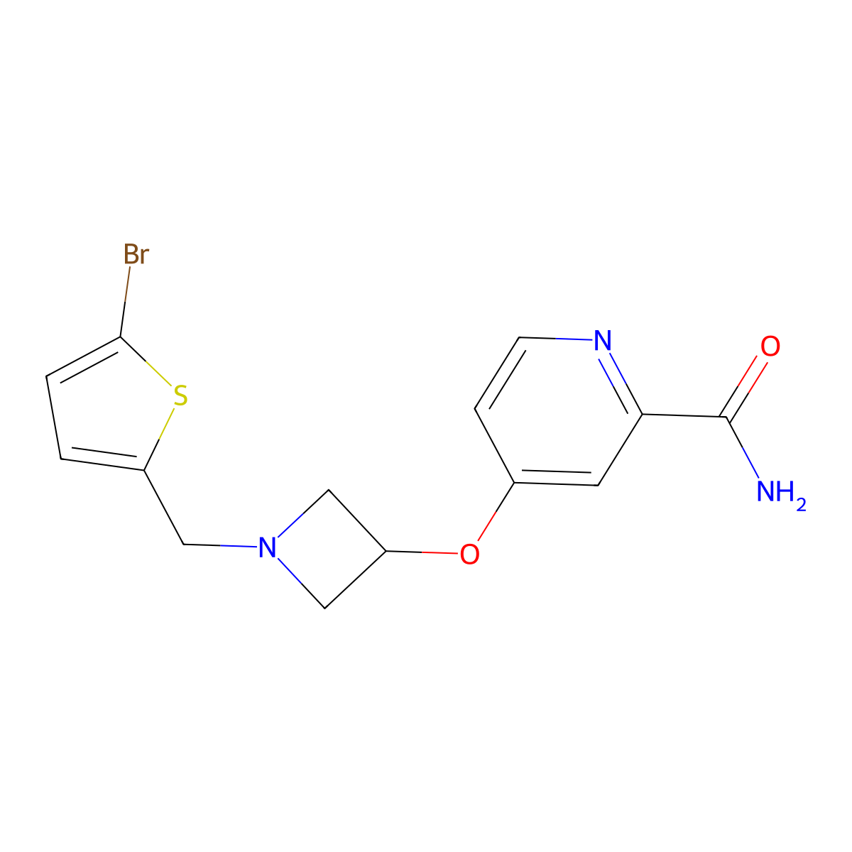 4-({1-[(5-Bromothiophen-2-yl)methyl]azetidin-3-yl}oxy)pyridine-2-carboxamide molecular structure, CAS 2640835-27-2