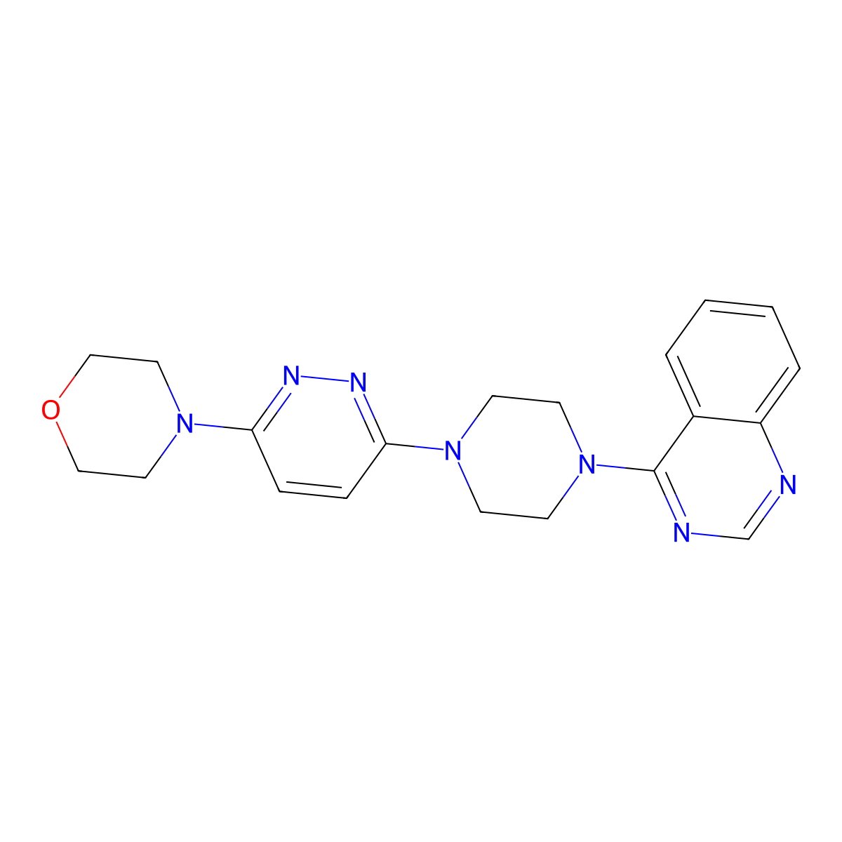 4-{4-[6-(Morpholin-4-yl)pyridazin-3-yl]piperazin-1-yl}quinazoline molecular structure, CAS 2640835-56-7