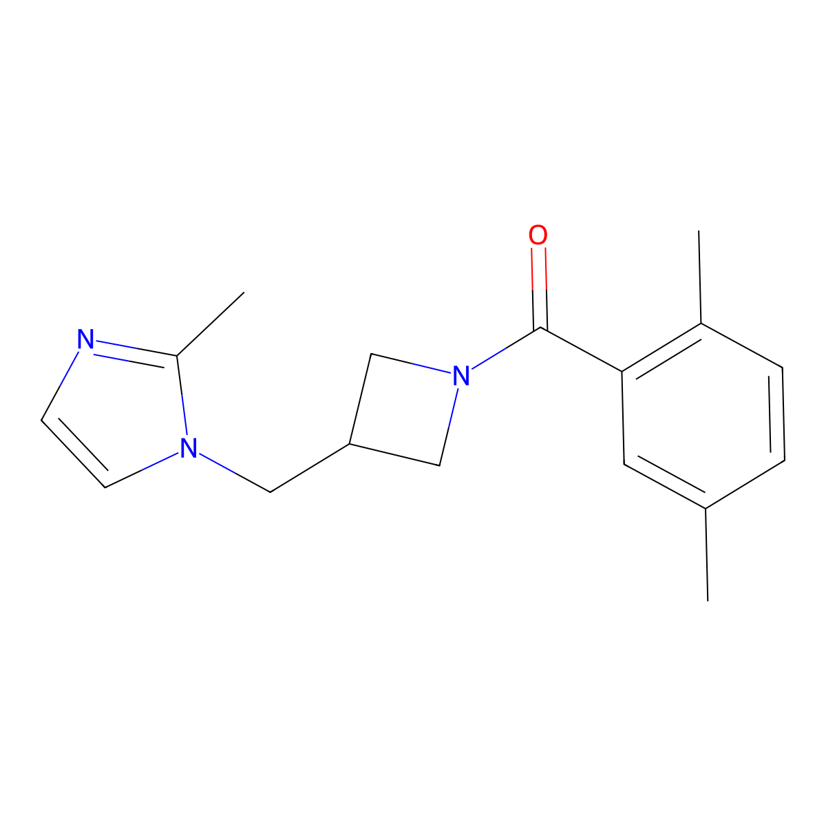 1-{[1-(2,5-dimethylbenzoyl)azetidin-3-yl]methyl}-2-methyl-1H-imidazole molecular structure, CAS 2640835-57-8