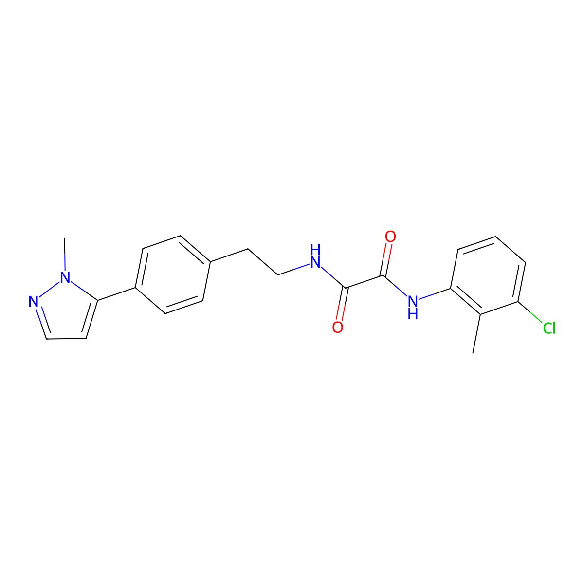 N-(3-chloro-2-methylphenyl)-N'-{2-[4-(1-methyl-1H-pyrazol-5-yl)phenyl]ethyl}ethanediamide molecular structure, CAS 2640835-66-9