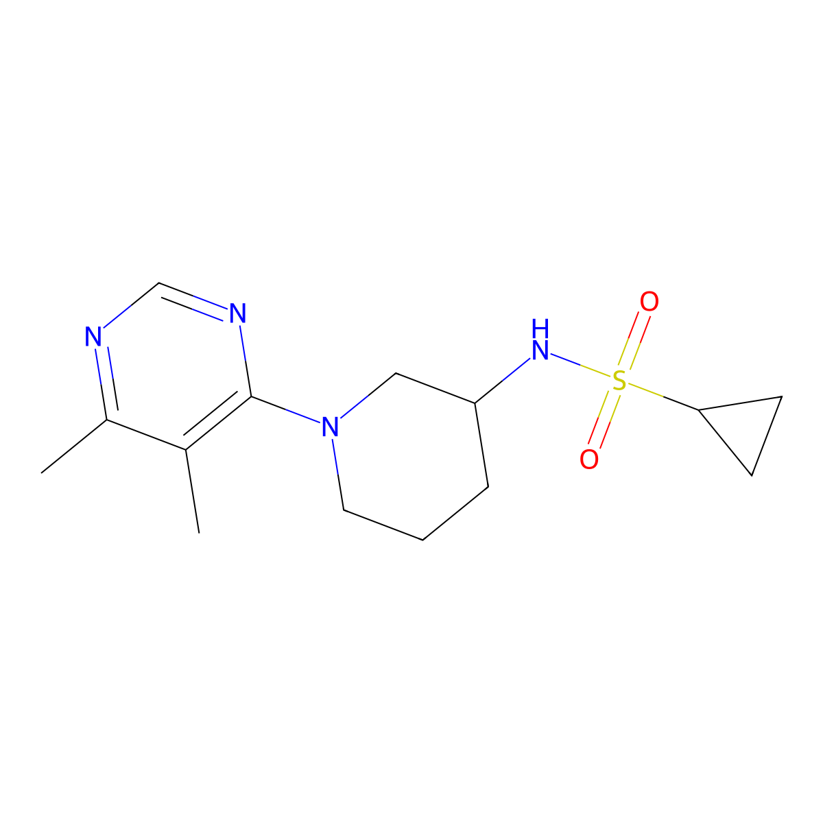 N-[1-(5,6-dimethylpyrimidin-4-yl)piperidin-3-yl]cyclopropanesulfonamide molecular structure, CAS 2640835-80-7