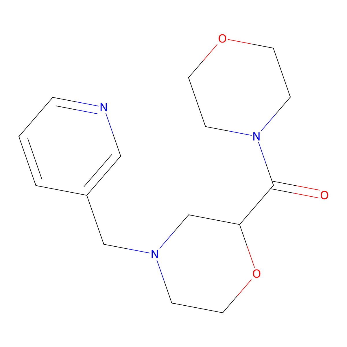 2-(Morpholine-4-carbonyl)-4-[(pyridin-3-yl)methyl]morpholine molecular structure, CAS 2640835-84-1