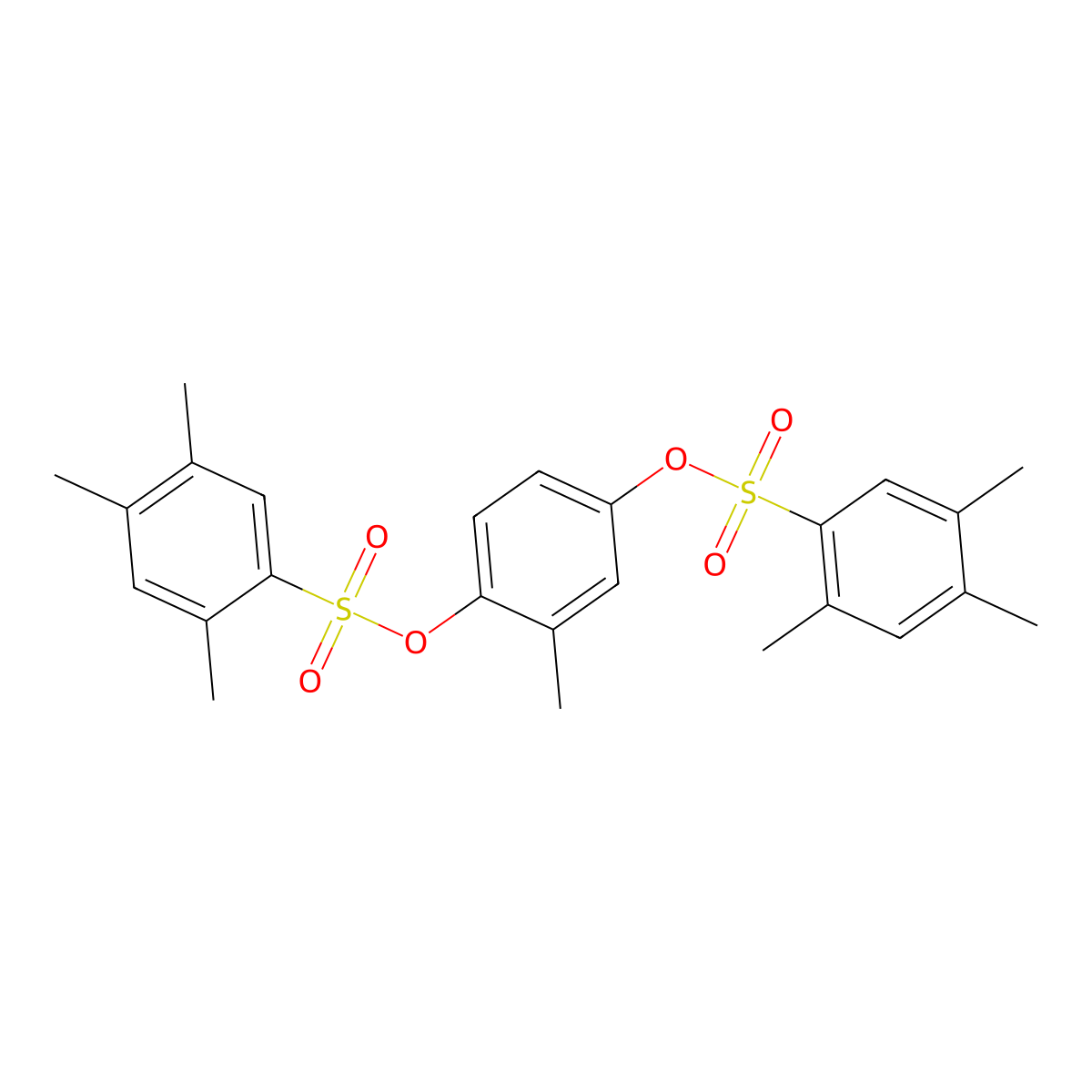2-Methyl-4-[(2,4,5-trimethylbenzenesulfonyl)oxy]phenyl 2,4,5-trimethylbenzene-1-sulfonate molecular structure, CAS 2640835-89-6