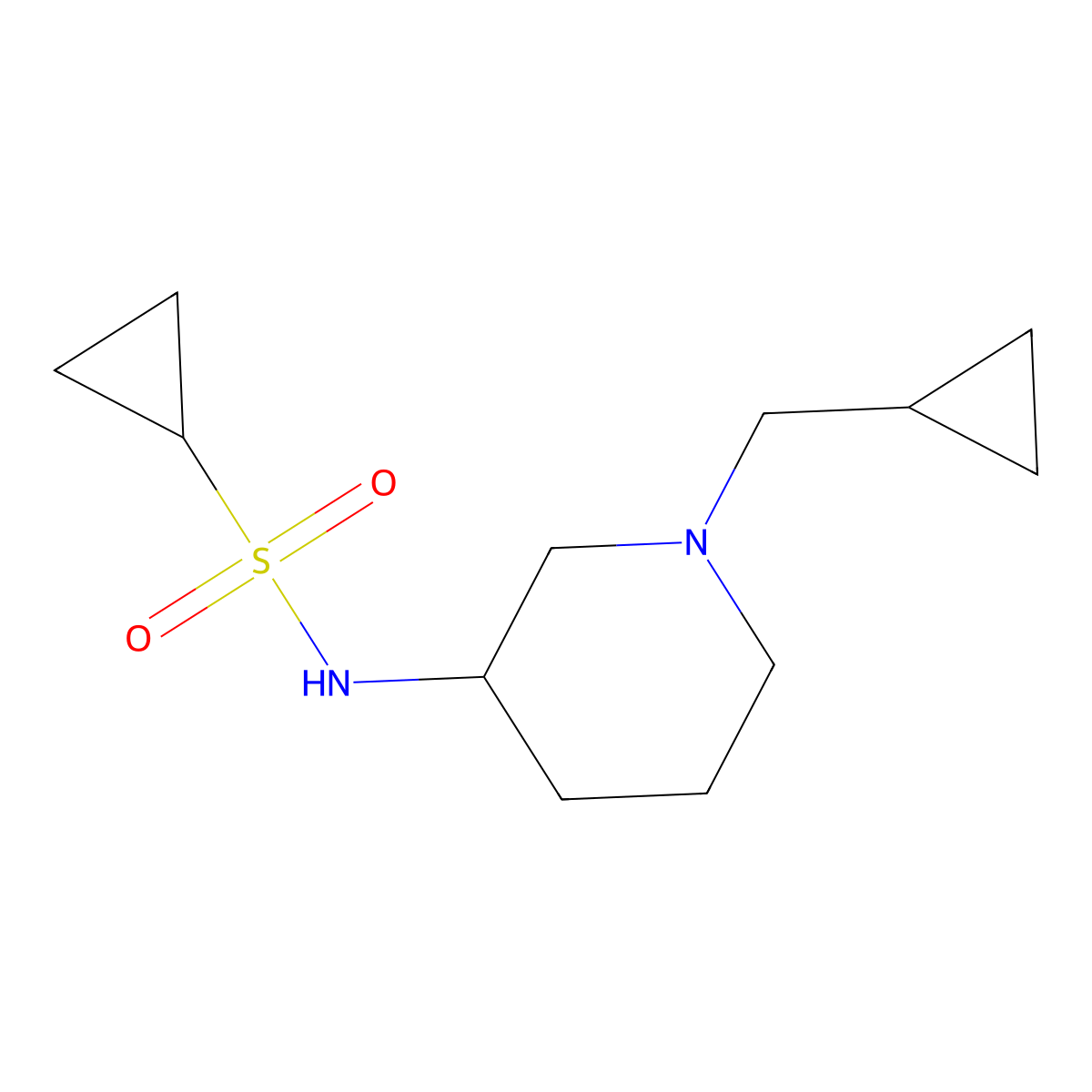 N-[1-(cyclopropylmethyl)piperidin-3-yl]cyclopropanesulfonamide molecular structure, CAS 2640835-93-2