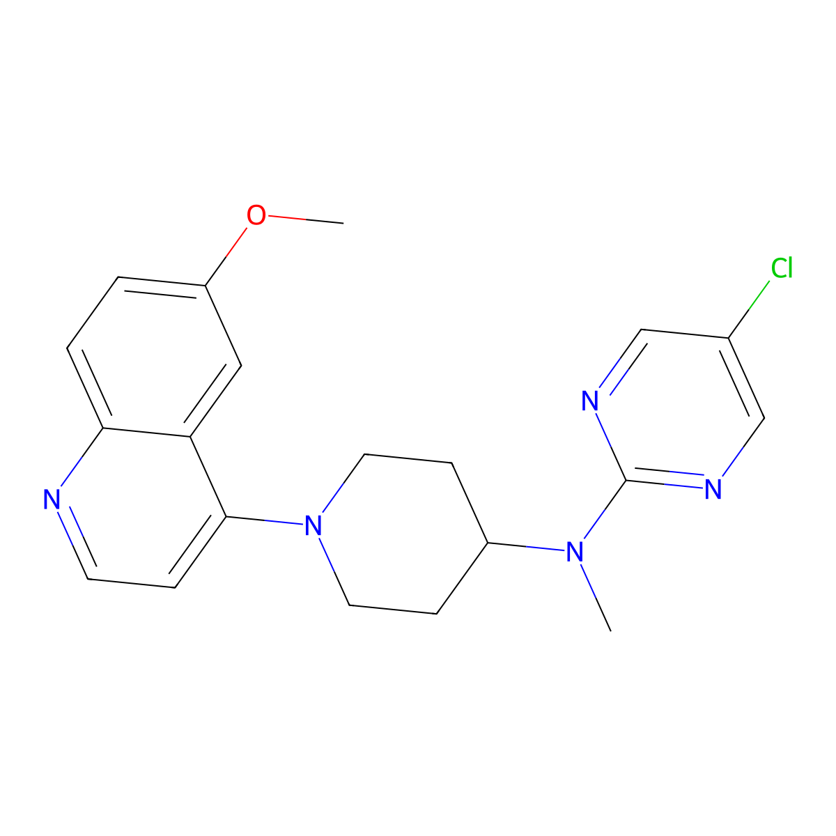 5-chloro-N-[1-(6-methoxyquinolin-4-yl)piperidin-4-yl]-N-methylpyrimidin-2-amine molecular structure, CAS 2640836-02-6