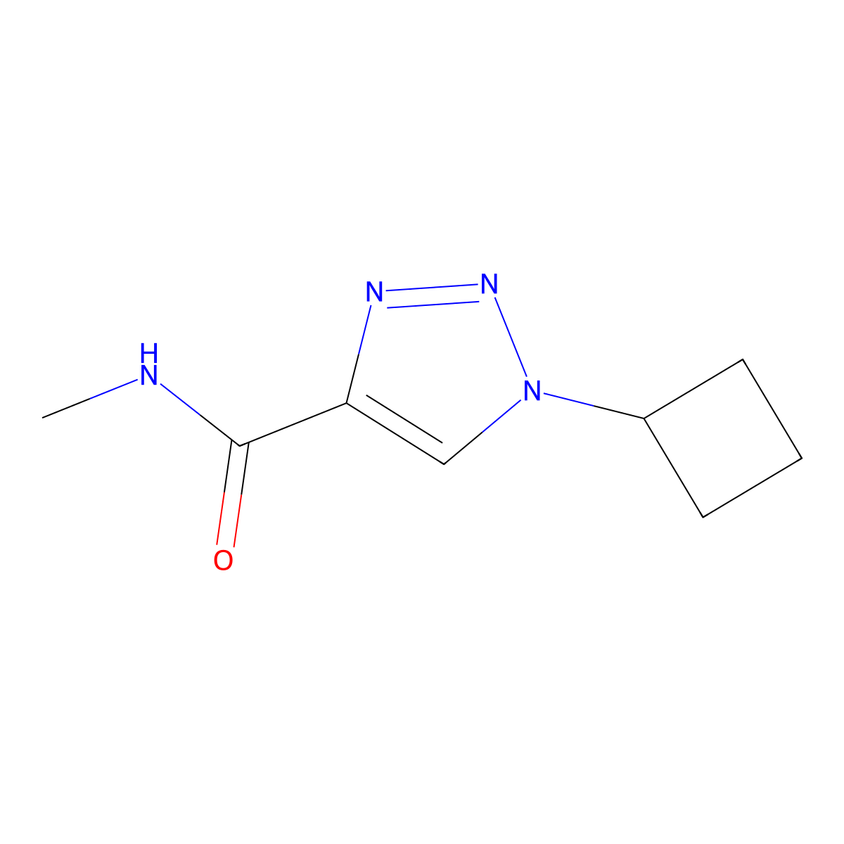 1-cyclobutyl-N-methyl-1H-1,2,3-triazole-4-carboxamide molecular structure, CAS 2640836-08-2