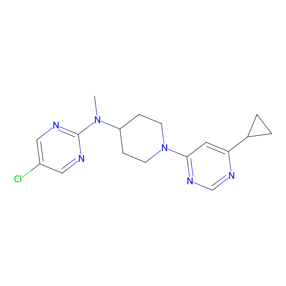 5-chloro-N-[1-(6-cyclopropylpyrimidin-4-yl)piperidin-4-yl]-N-methylpyrimidin-2-amine molecular structure, CAS 2640836-09-3