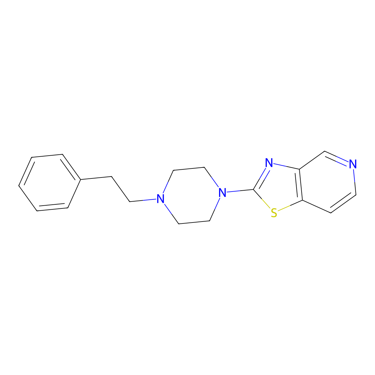 1-(2-Phenylethyl)-4-{[1,3]thiazolo[4,5-c]pyridin-2-yl}piperazine molecular structure, CAS 2640836-19-5