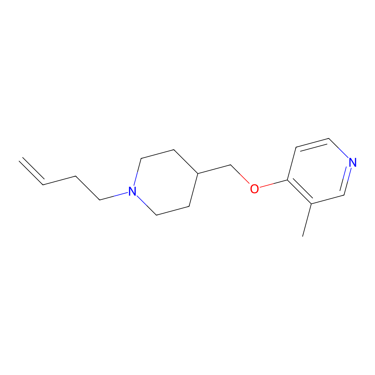 4-{[1-(But-3-en-1-yl)piperidin-4-yl]methoxy}-3-methylpyridine molecular structure, CAS 2640836-28-6