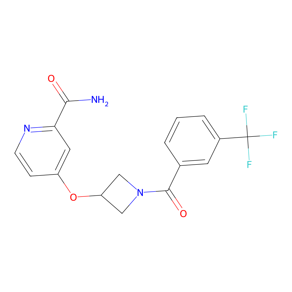 4-({1-[3-(Trifluoromethyl)benzoyl]azetidin-3-yl}oxy)pyridine-2-carboxamide molecular structure, CAS 2640836-52-6