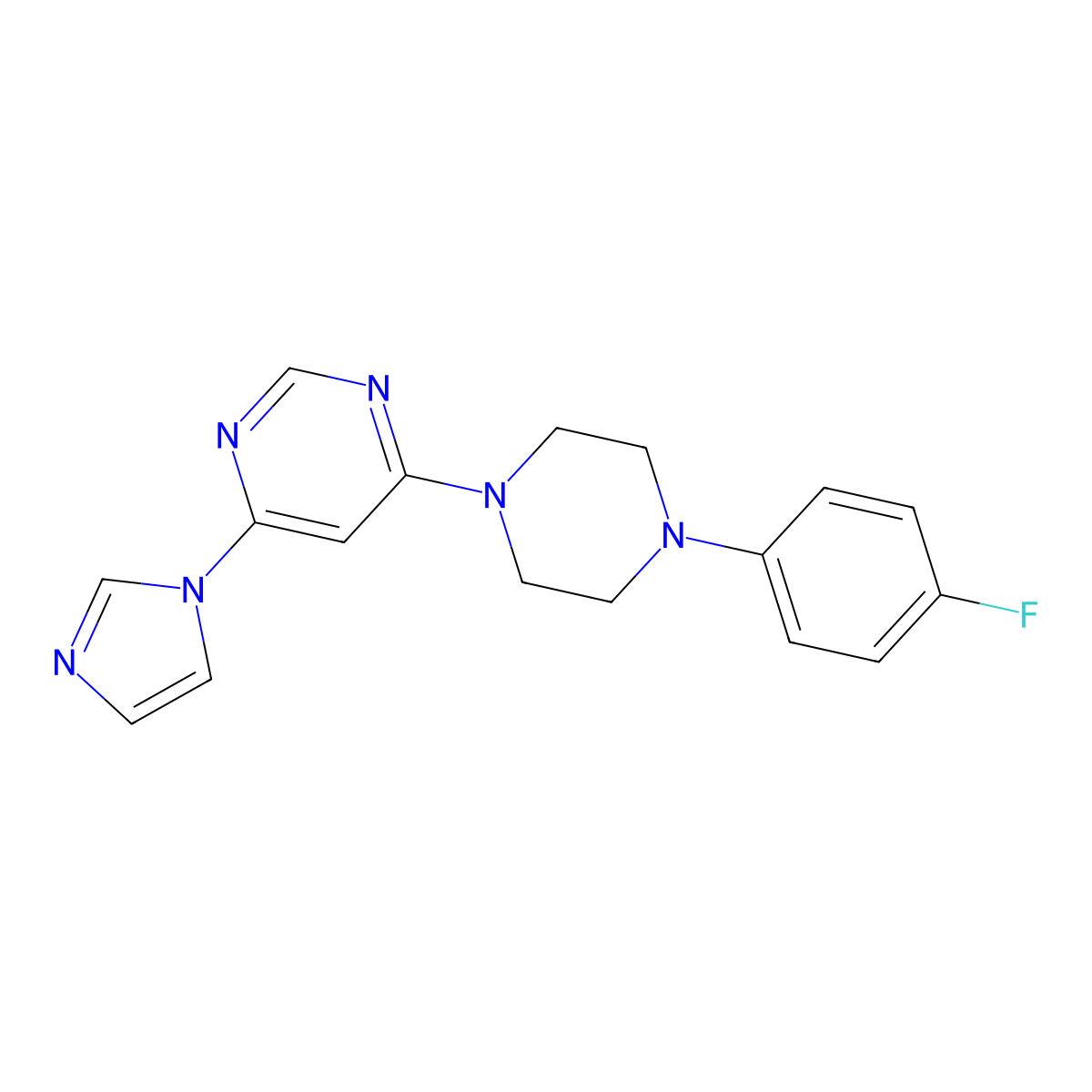 4-[4-(4-fluorophenyl)piperazin-1-yl]-6-(1H-imidazol-1-yl)pyrimidine molecular structure, CAS 2640836-61-7