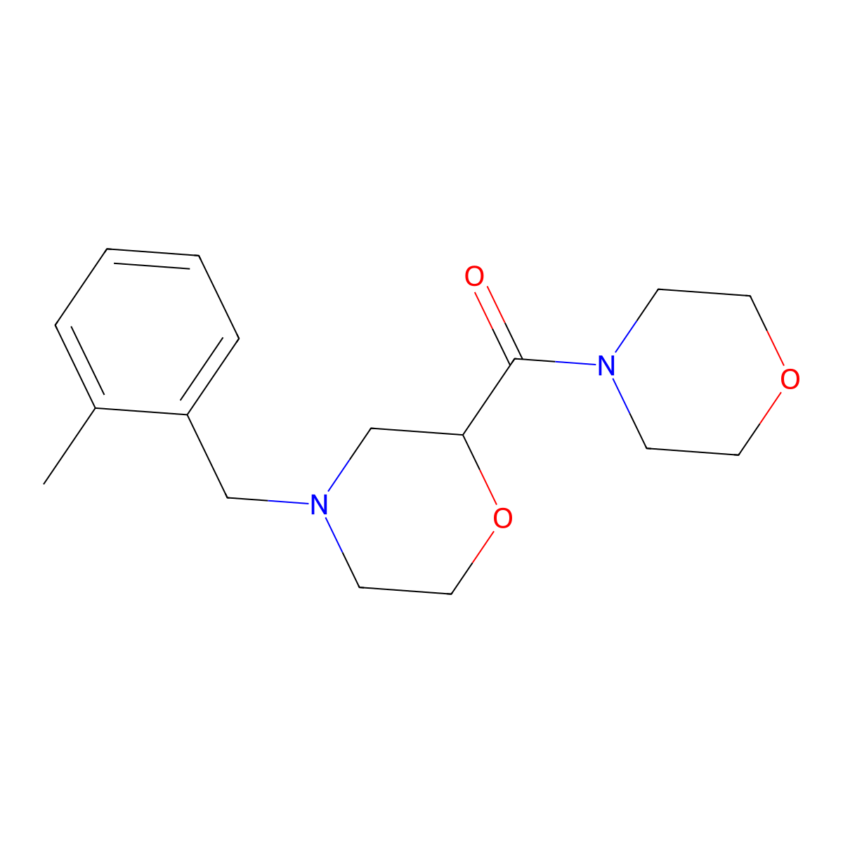 4-[(2-Methylphenyl)methyl]-2-(morpholine-4-carbonyl)morpholine molecular structure, CAS 2640836-68-4